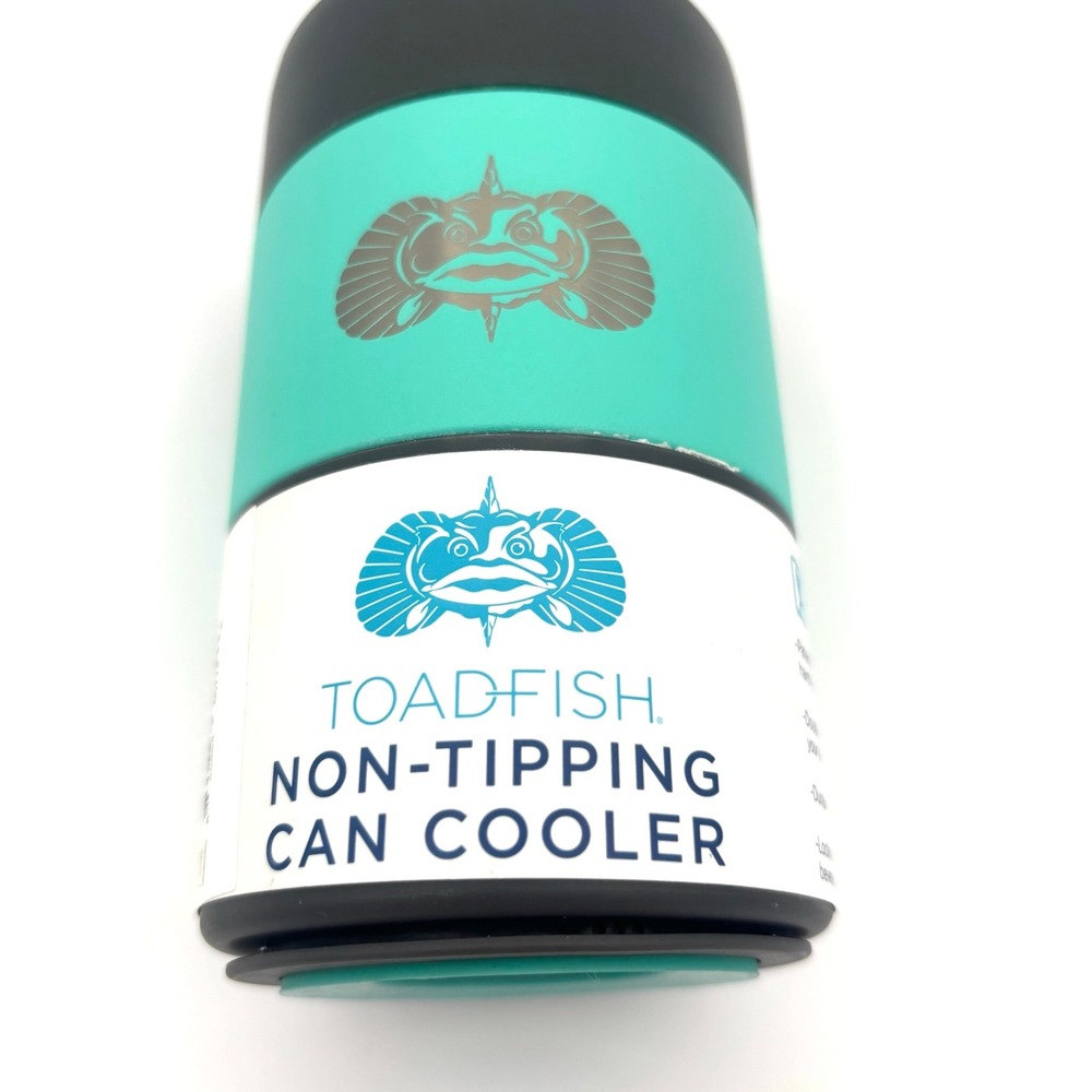Toadfish Non-Tipping Can Cooler 12 oz Teal Anti-Spill Suction Cup Base Smartgrip